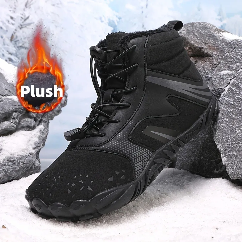

High Quality Womens and Mens Waterproof Winter Barefoot New Snow Boots Cotton Warm Fur Lined Unisex Walking Hiking Outdoor Shoes