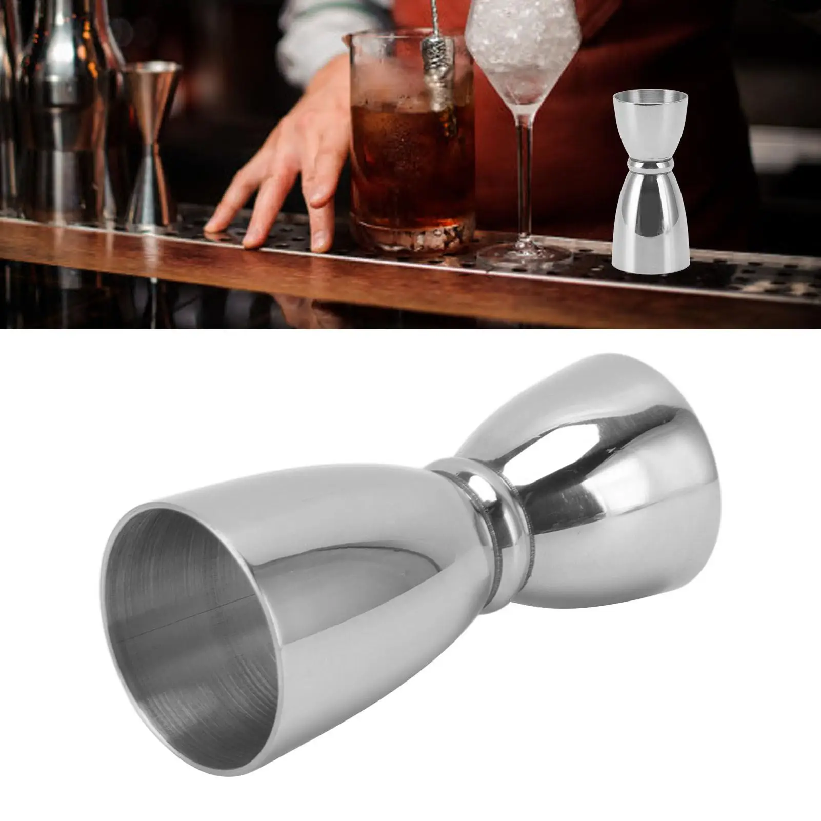 Stainless Steel Liquor Jigger - Accurate Bar Measuring Tool with Wide Opening for Home Use