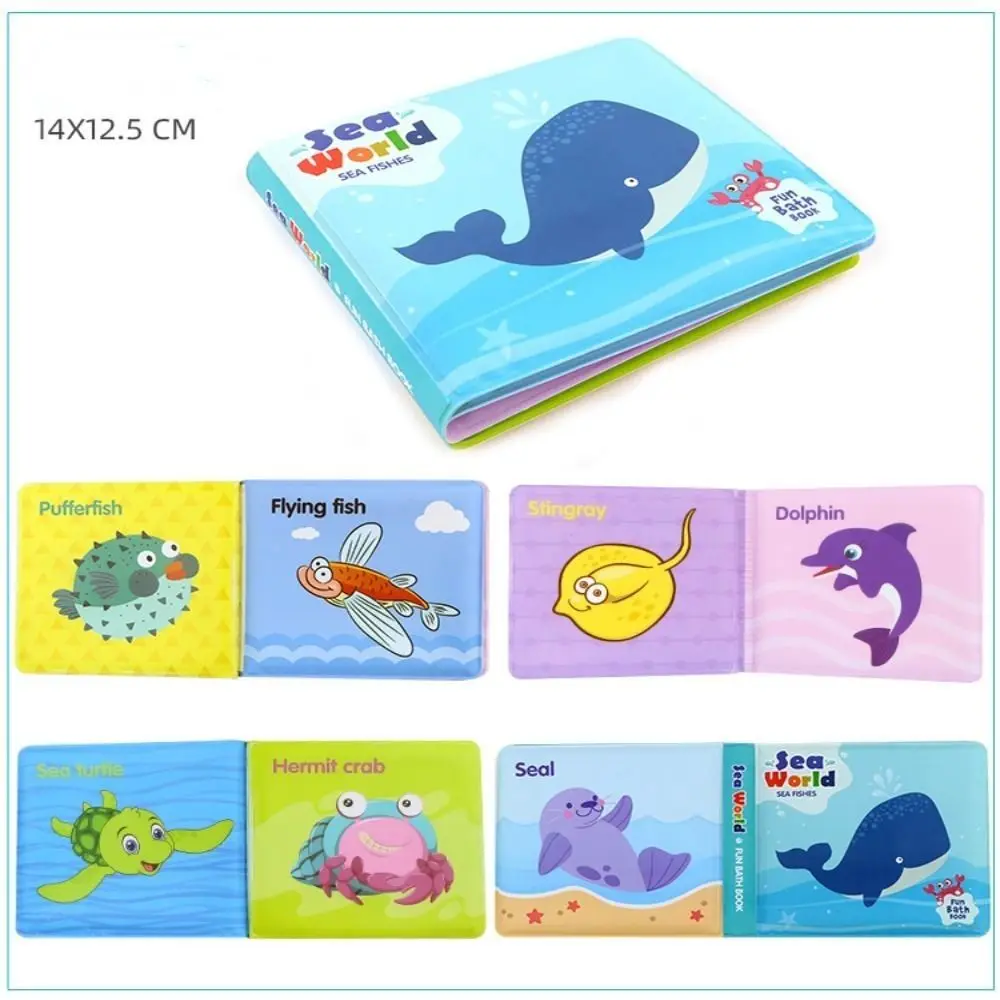 Waterproof EVA Bath Book Visual Auditory Training 3D Cloth Book Early Educational Toys 4-6 Years Old Sound Bath Books Baby