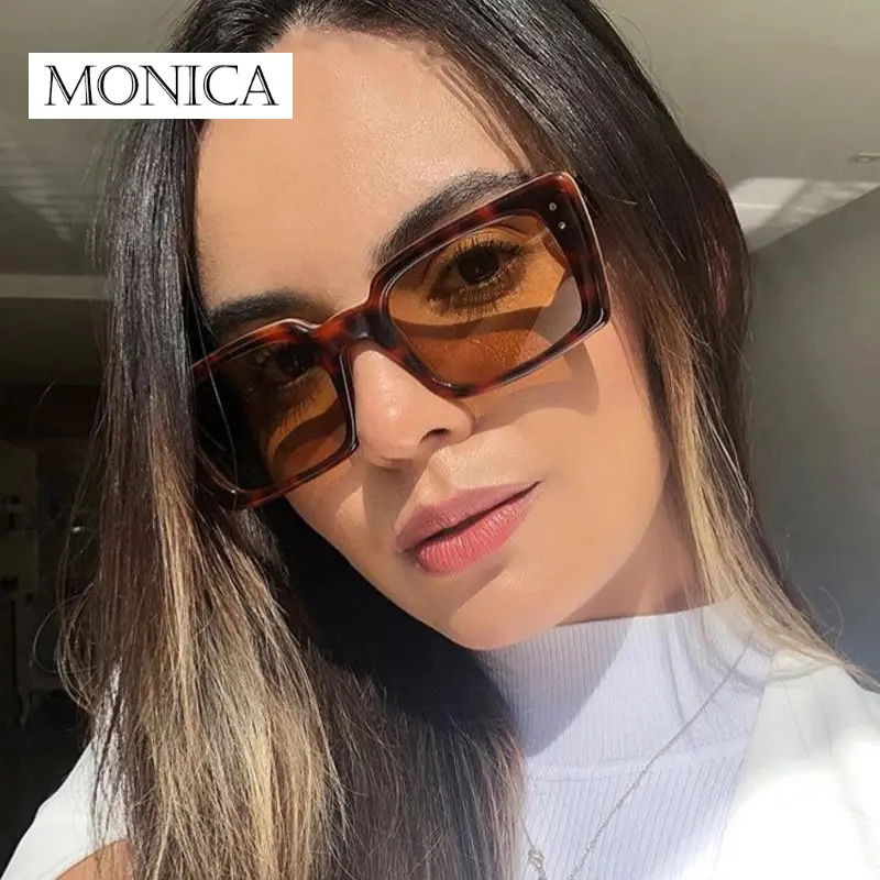 Fashion Nail Decoration Rectangle Retro Sunglasses For Women Brand Designer Square Sun Glasses Anti-glare Sunglass Eyewear UV400