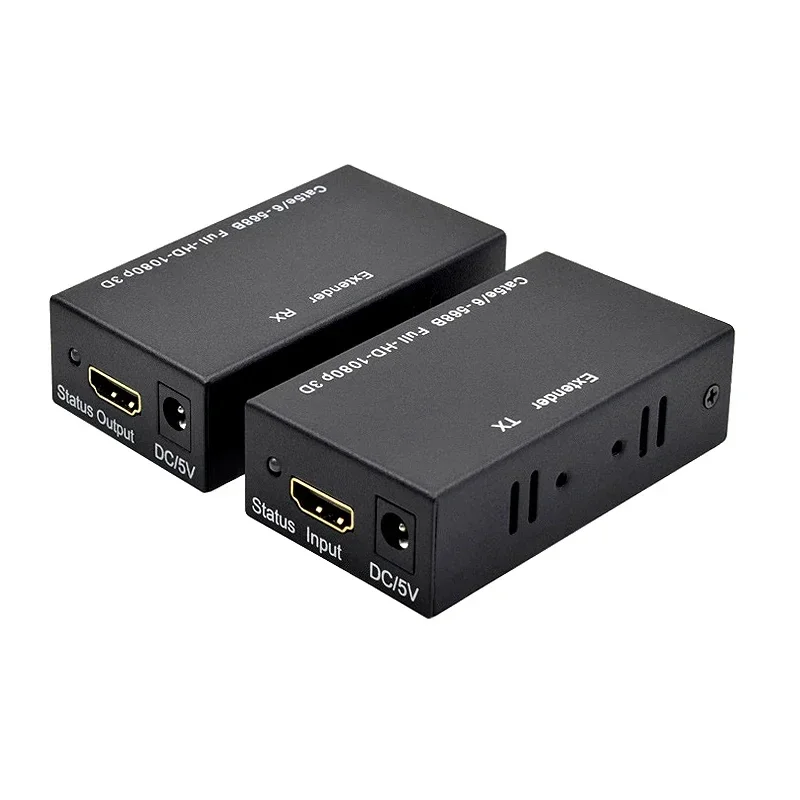 1080P 60m HDMI Network Extender Via Rj45 Cat5e Cat6 Ethernet Cable Video Transmitter and Receiver for Laptop PC To TV Monitor