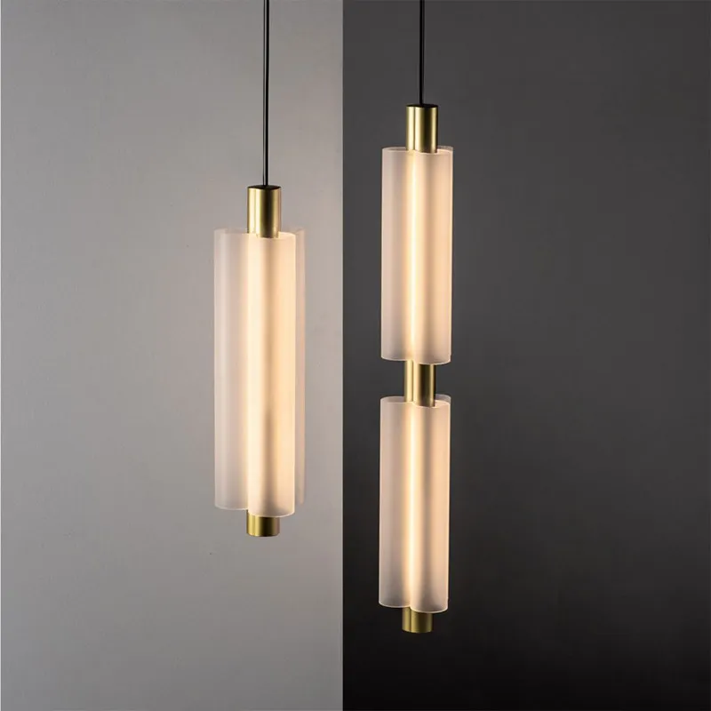 Nordic modern light luxury long dining room chandelier, designer bedroom, bedside model room, entrance bar, window lamps