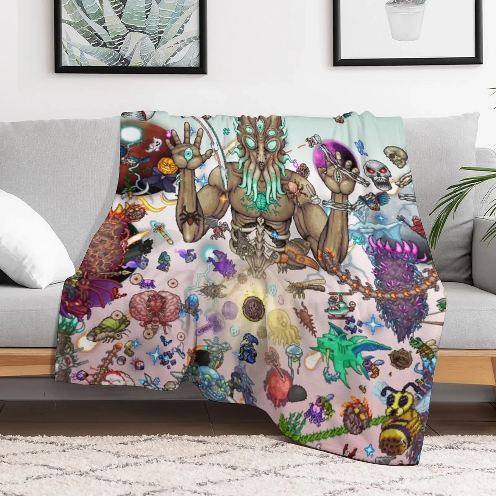 Terraria Game poster Throw Blanket Lightweight Warm Blanket for Indoor Outdoor Use