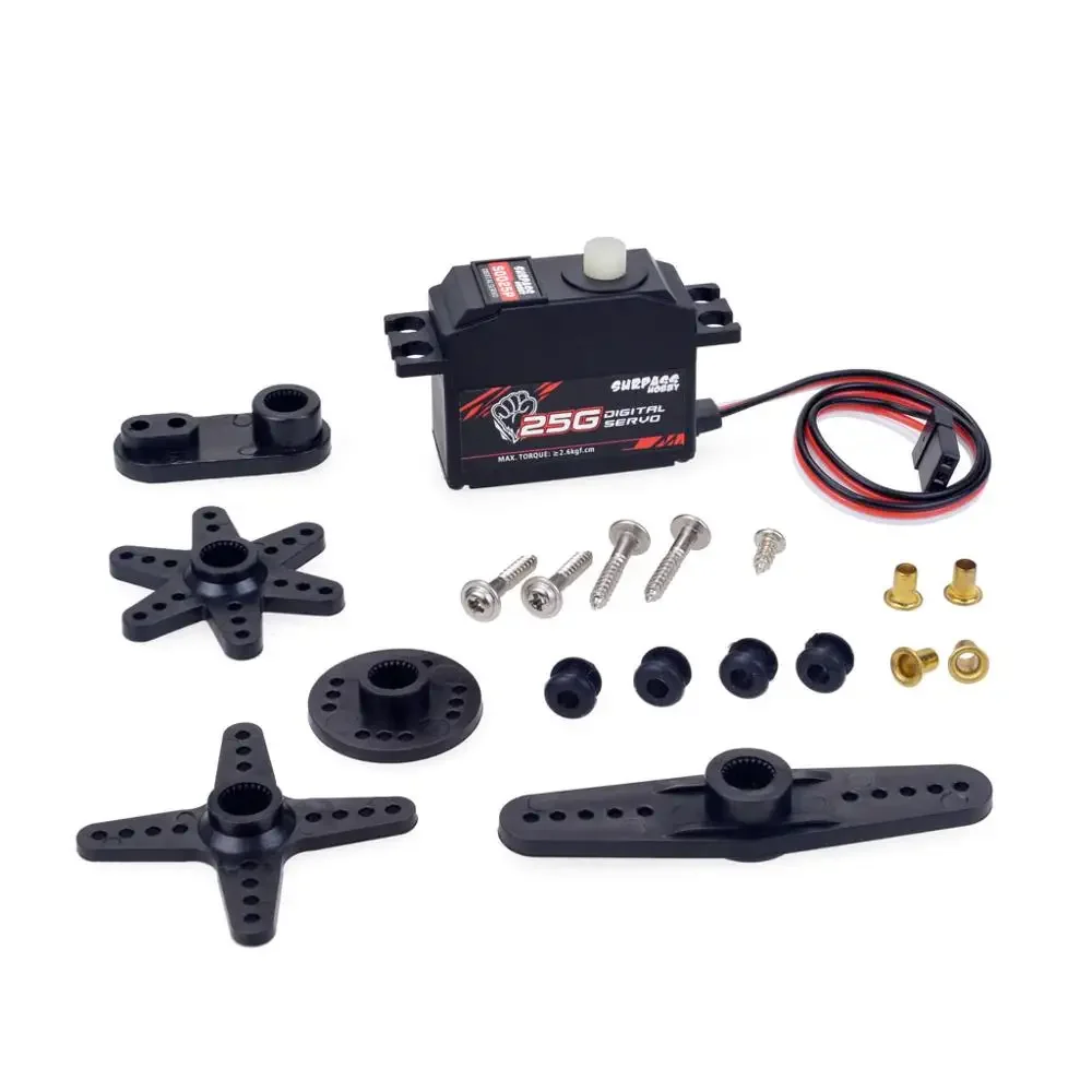 SURPASS Hobby 25g Serwo Plastikowa przekładnia 2.3KG Cyfrowe serwomechanizmy do samochodów RC Samolot Robot 1/12 RC Samochody Samolot Zabawka Model Akcesoria