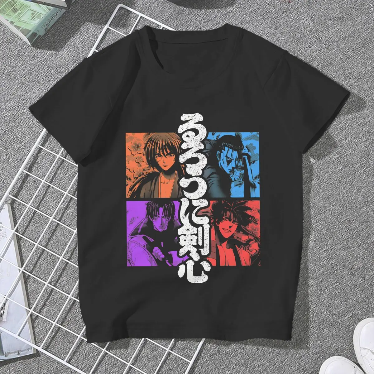 Meiji Team Color Classic Cute Girls Women T-Shirt Rurouni Kenshin Manga Blusas Harajuku Casual Short Sleeve Vintage Tops