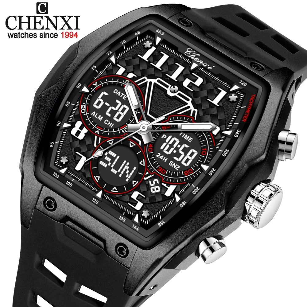 

CHENXI 2026 New Fashion Mens Watch Luxury Dual Display Quartz Wristwatches 30M Waterproof Luminous Watches Men Gifts Reloj