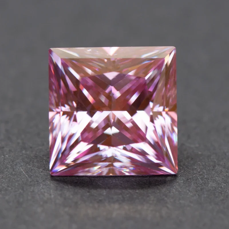 Moissanit Prinzessinnen-Schliff Sakura Rosa Farbige Charms Laborgezüchteter Diamant DIY Ring Halskette Ohrringe Materialien mit Zertifikat – Detail 1