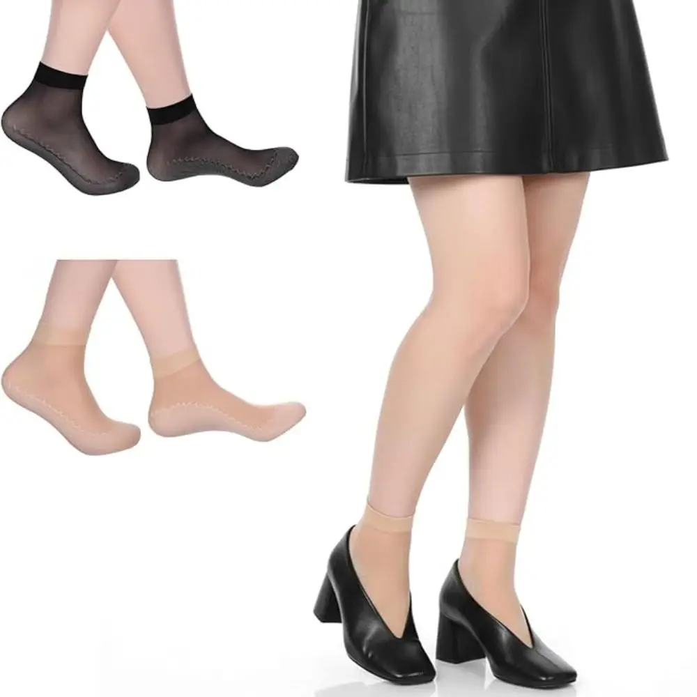

New High Elastic Sheer Socks Breathable Ultrathin Short Socks Nylon Anti-slip Thin Ankle Short Socks