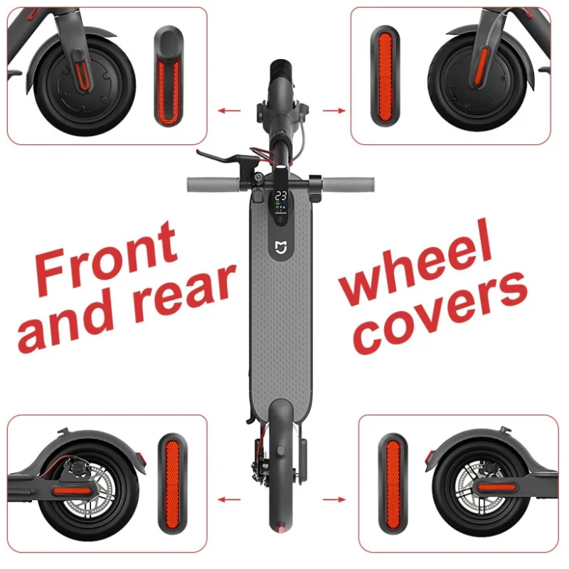 Wheel Cover Protect Shell For Xiaomi 3 Electric Scooter M365 Pro 2 1s Front Rear Safety Reflective Tube Night Reflector Parts