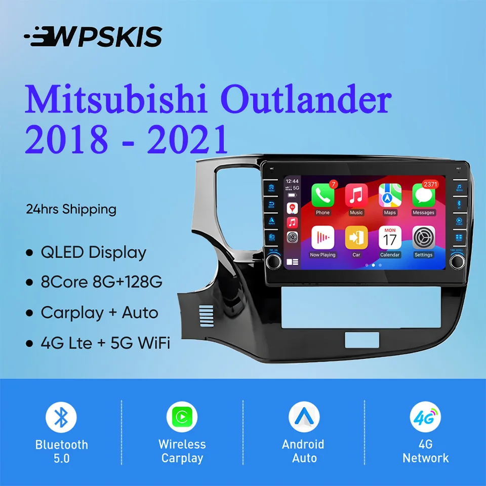 8G Ram 128GB QLED Car Radio Video Audio A/V Music DVD Player GPS Navi For Mitsubishi Outlander 2018 - 2021 Carplay Auto DSP RDS