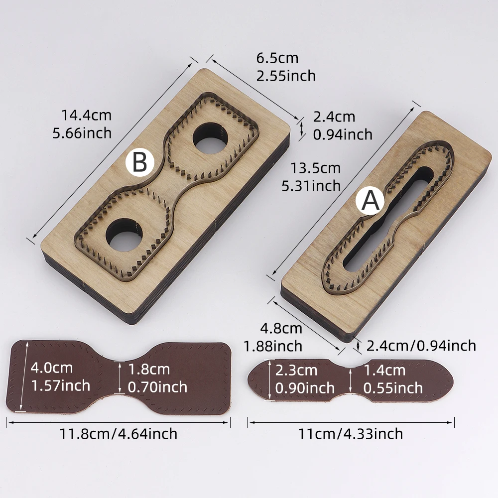 Keychain Pendant Zipper Decoration Leather Cutting Template Wooden Die-Cutting Pattern Leather Cutting Mold DIY Leather Craft