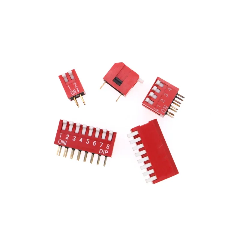 2.54mm RED DIP side dial toggle coding switch touch ON/OFF DP 2P 3P 4P 5P 6P 8P DP-02P DP-06P DP-08P DP-4P DP-5P DP-3P