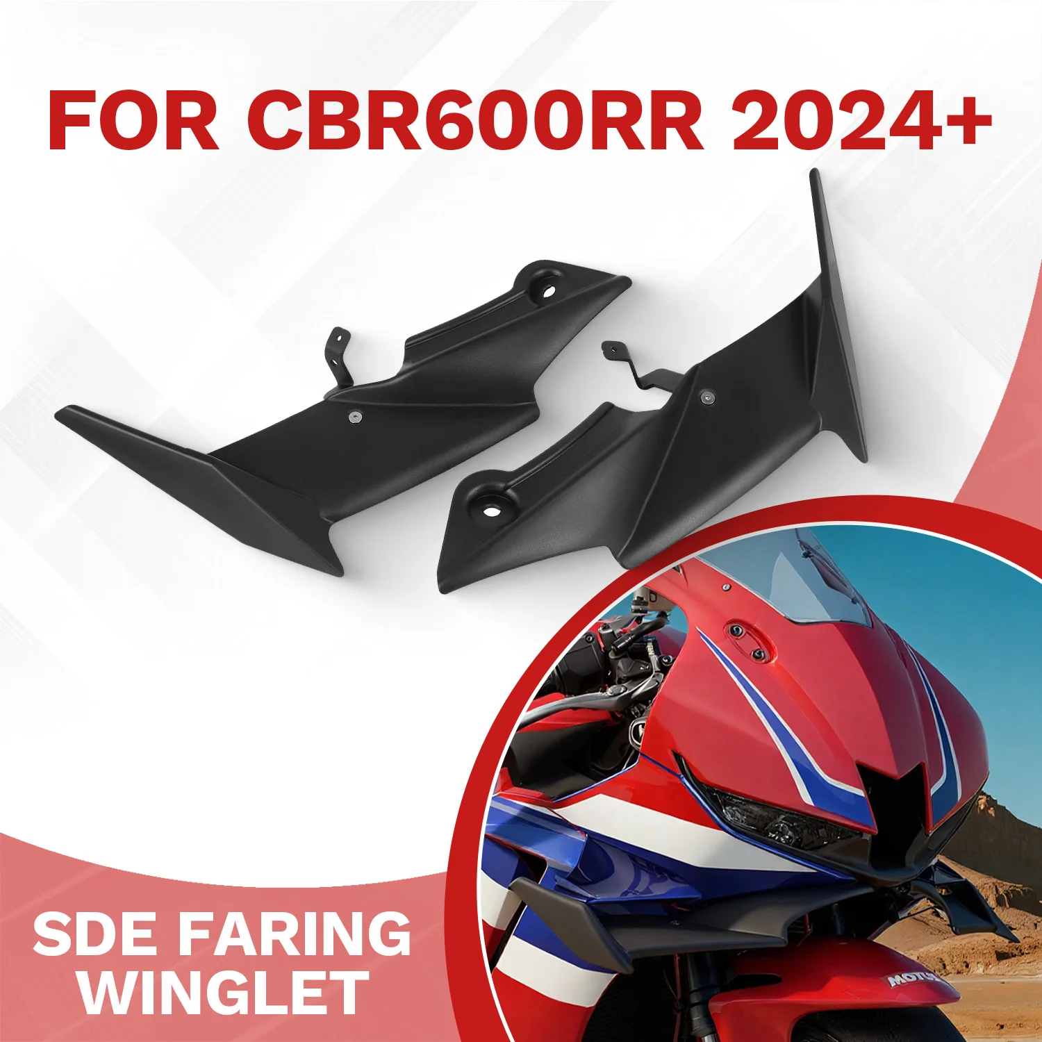 For Honda CBR600RR CBR600 RR CBR 600RR 2024 2025 Motorcycle Front Spoiler Aerodynamic Wing Fairing Winglet Air Deflector