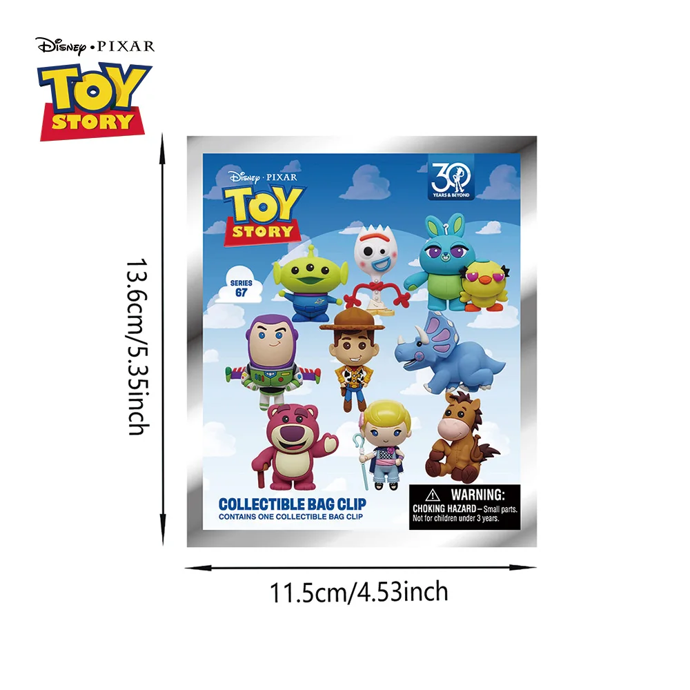 Blind Bag Keychain Toy Story 30th Anniversary 3D Foam Bag Clip PVC Keychain Random Character Figure Backpack Pendant Gift