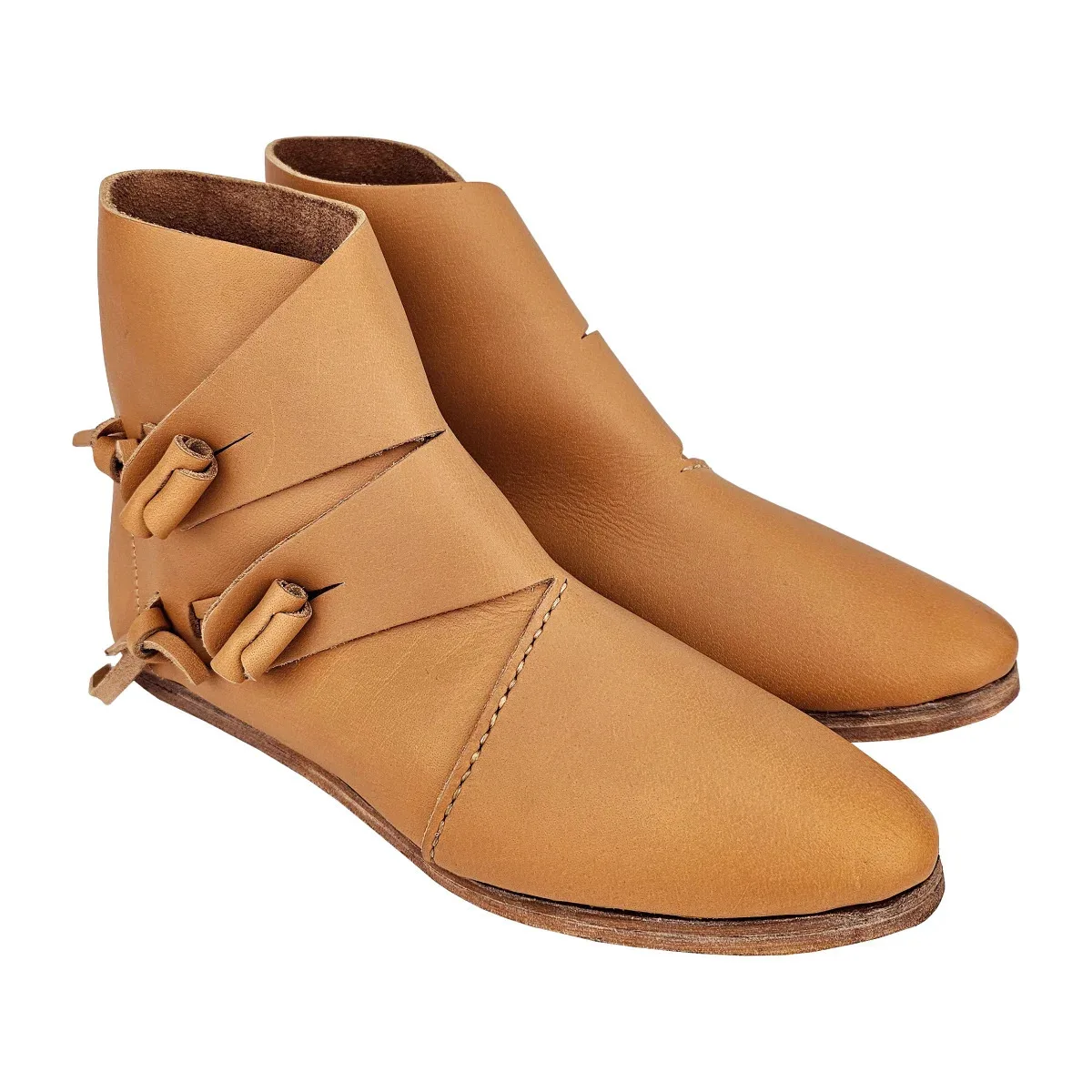 Zapatos medievales rinascimiento Retro real para hombre, botas medievales de imitación de cuero polaco aristocrático renacentista, Cosplay, vendaje
