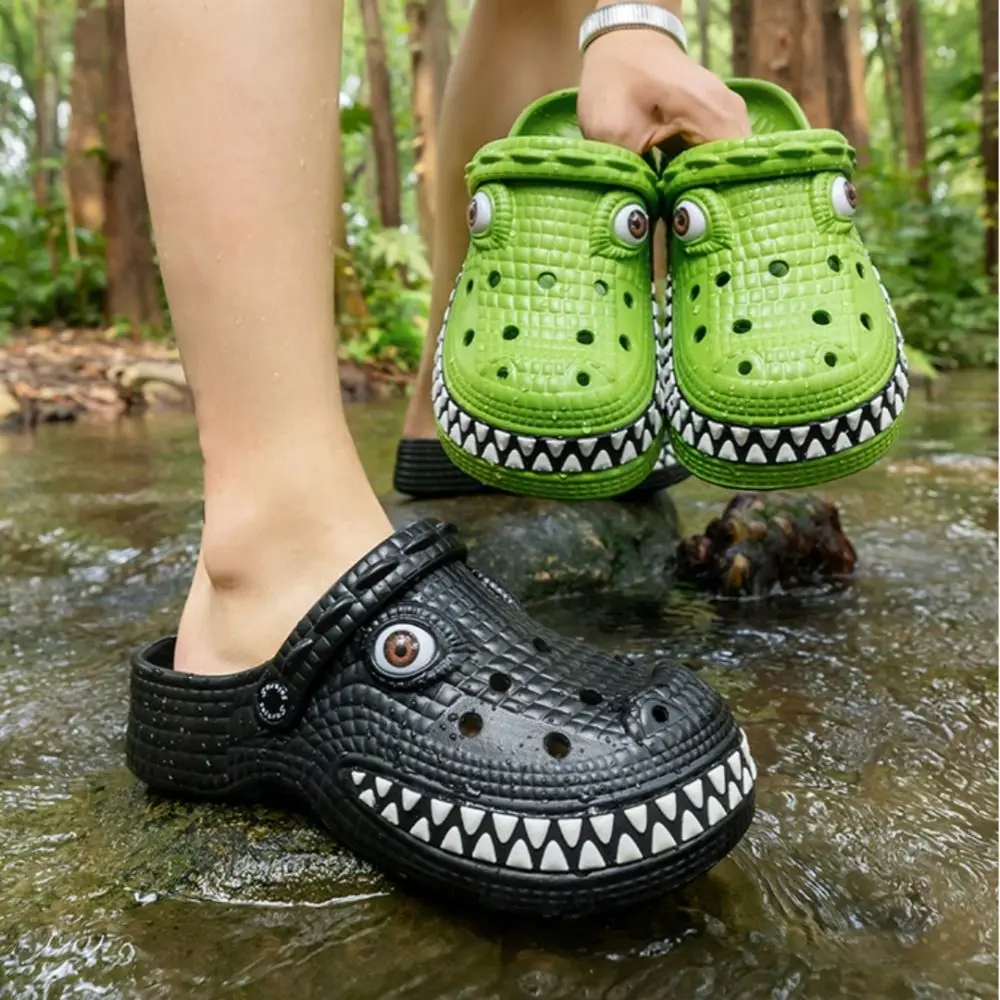 Individuality Crocodile Shape Children's Sandals Cartoon Breathable Slippers Comfortable Soft Beach Slippers For Boys Aged 4-7