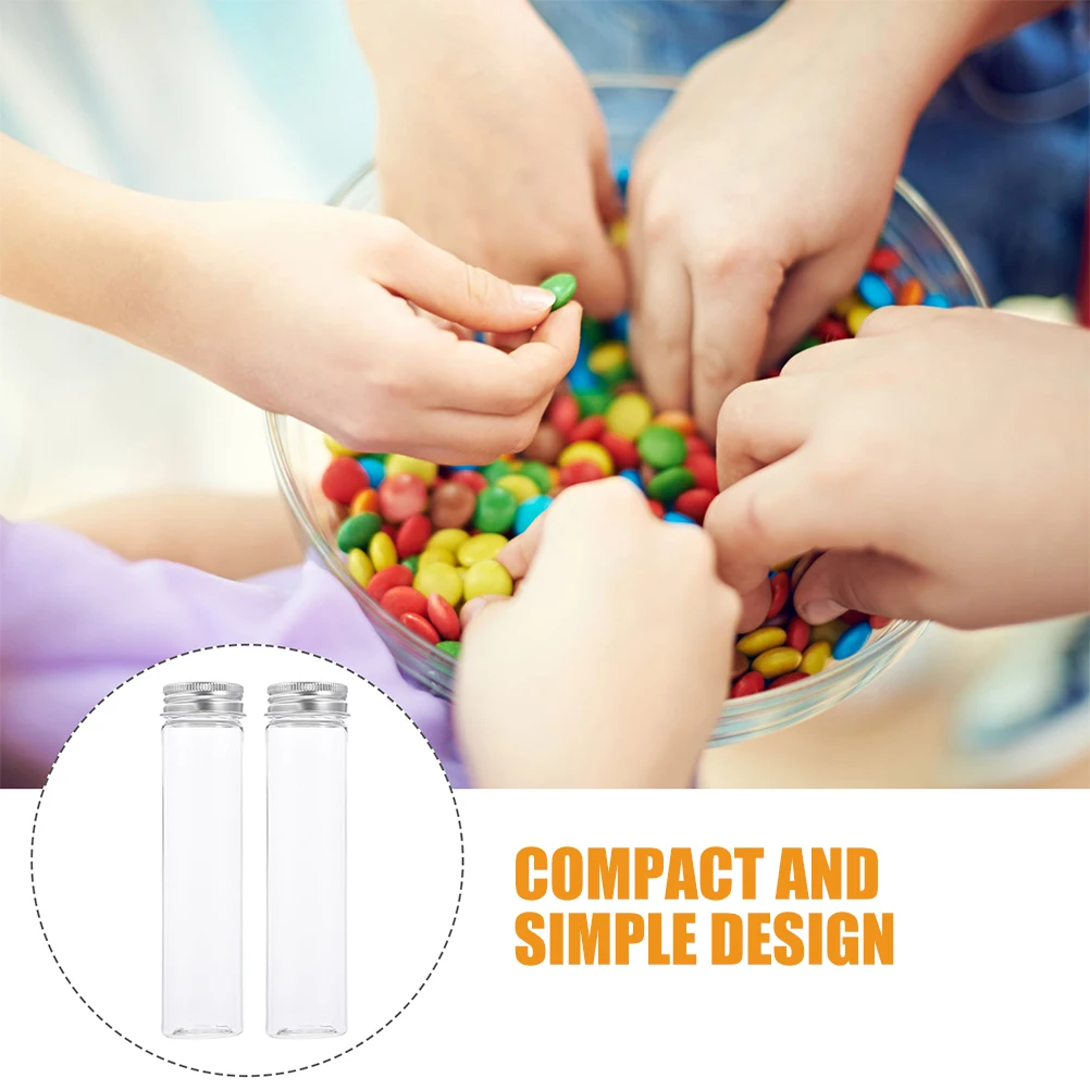 

20 Pcs Flat Bottom Test Tube Mini Tubes Clear Storage Containers with Cover Scientific Science Aluminum Empty