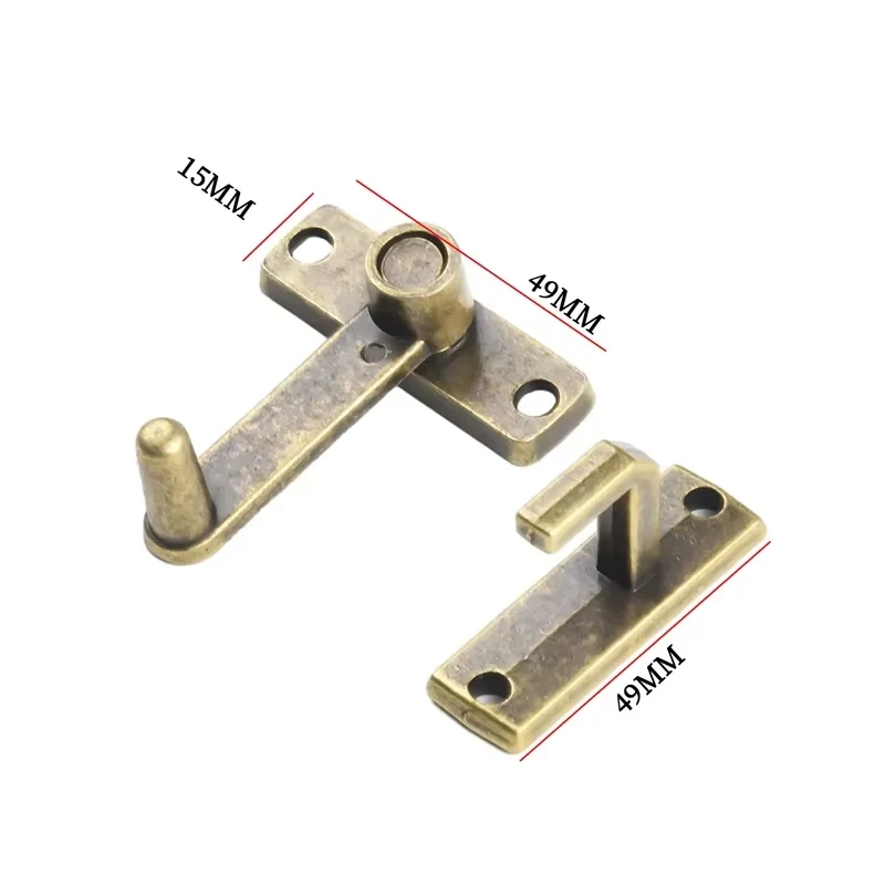 1Set Bronze Sliding Window Door Lock Handle Metal Door Latch Guard Latch Bolt Home Safety Chain Door Home Hardware image 3