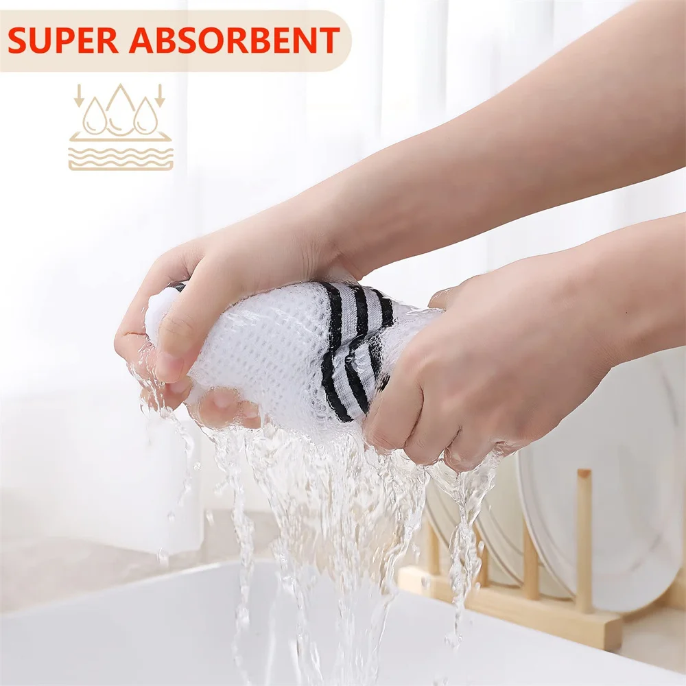 Homaxy Kitchen Dish Towels Cloths For Washing Dishcloth Highly Absorbent Cleaning Cloth Fast Drying Tea Towels kitchen Cloths