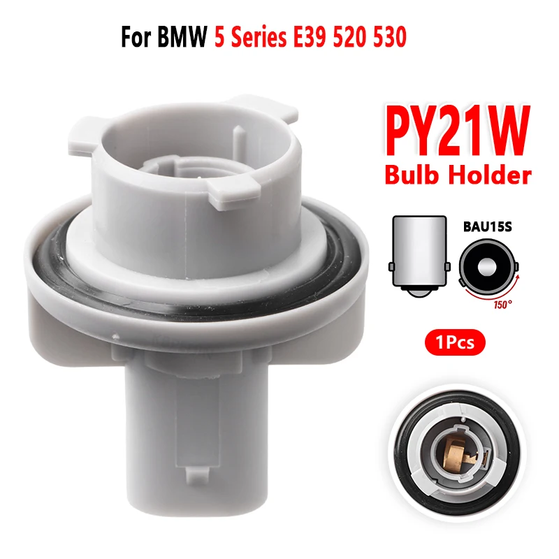 For BMW 5 Series E39 520 530 Turn Signal Corner Light PY21W Bulb Holder Socket Base 63127169480 1Pc