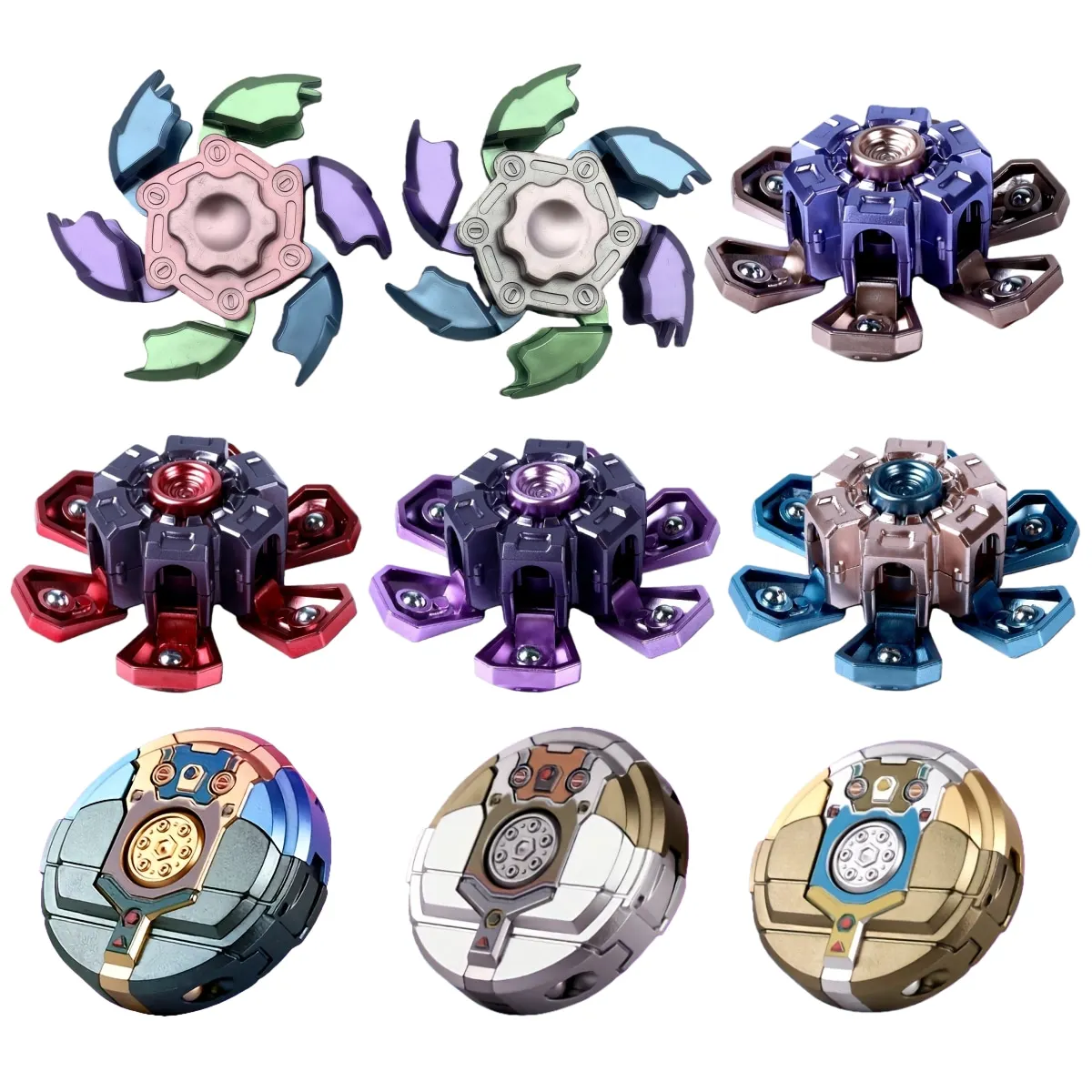 Mecha Transform EDC Fidget Spinner Zabawka Antystresowa Żyroskop dla Osób z ADHD i na Stres i Lęk, Dekompresyjna Dekoracja Pokoju dla Dorosłych