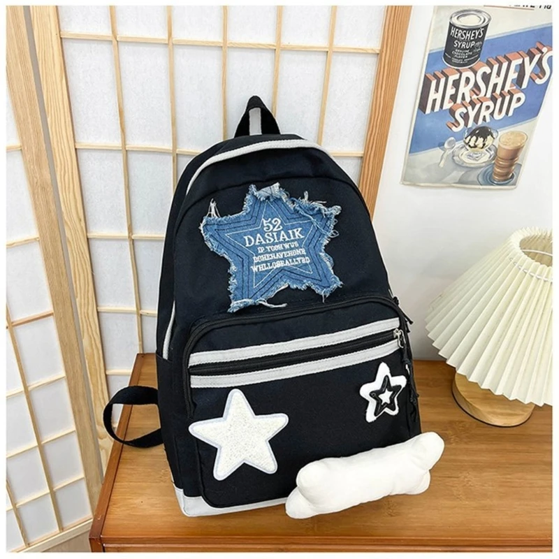 Fashionable Patterned Y2K Backpack Aesthetic School Bag for Women with Laptop Sleeve