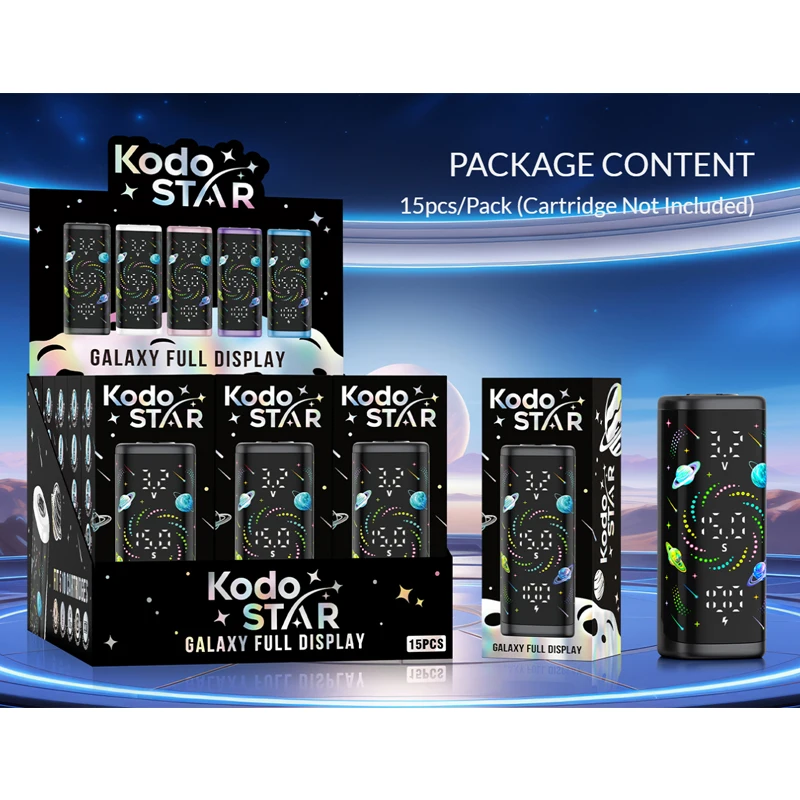 Original Yocan Kodo Star Box Mod 400mAh Preheat Battery Vape Pen 510 Thread Cart 1.8V-4.2V OLED Screen Electronic Cigarette