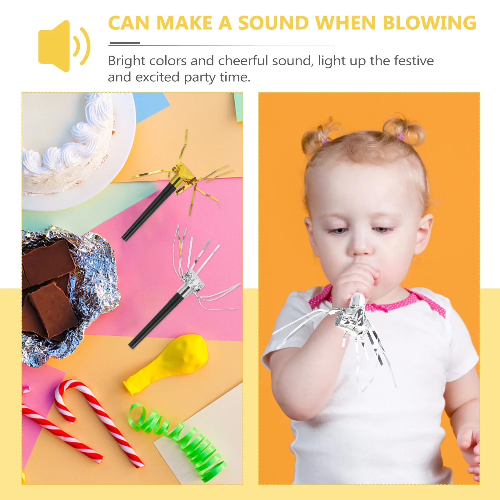 

40Pcs Party Blowouts Fringed Tassel Plastic Noisemakers Birthday Festival Gathering Supplies Party Whistles Fringed Noise Maker