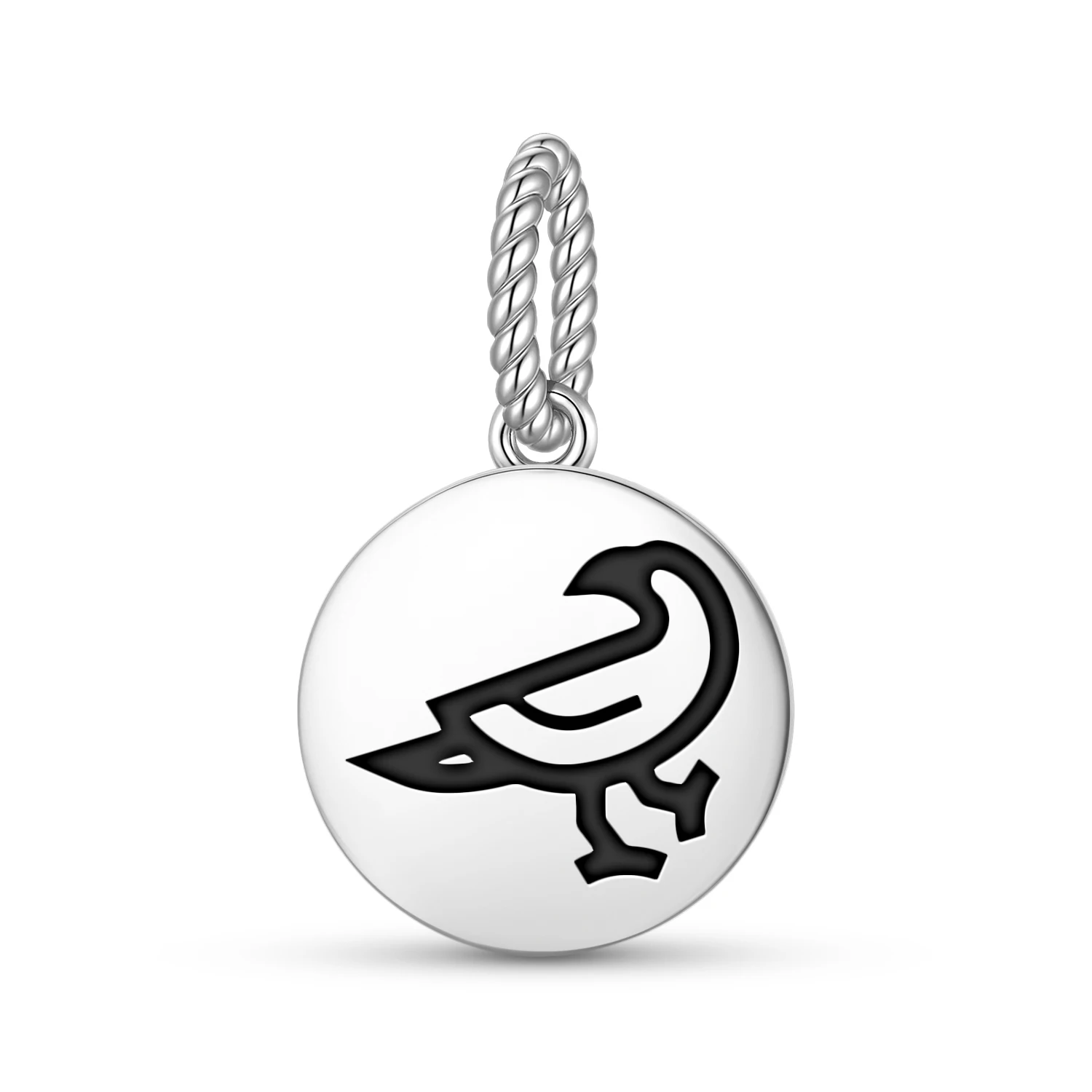 Animal RAVEN Pendant 925 Sterling Silver Symbol Charm Bead for Women Bracelet Necklace Jewelry Popular