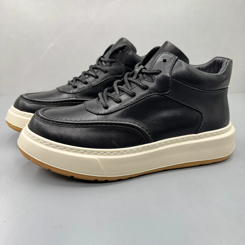 

Мужские повседневные ботинки на платформе, легкие, высокие, винтажные, до середины икры, в британском стиле