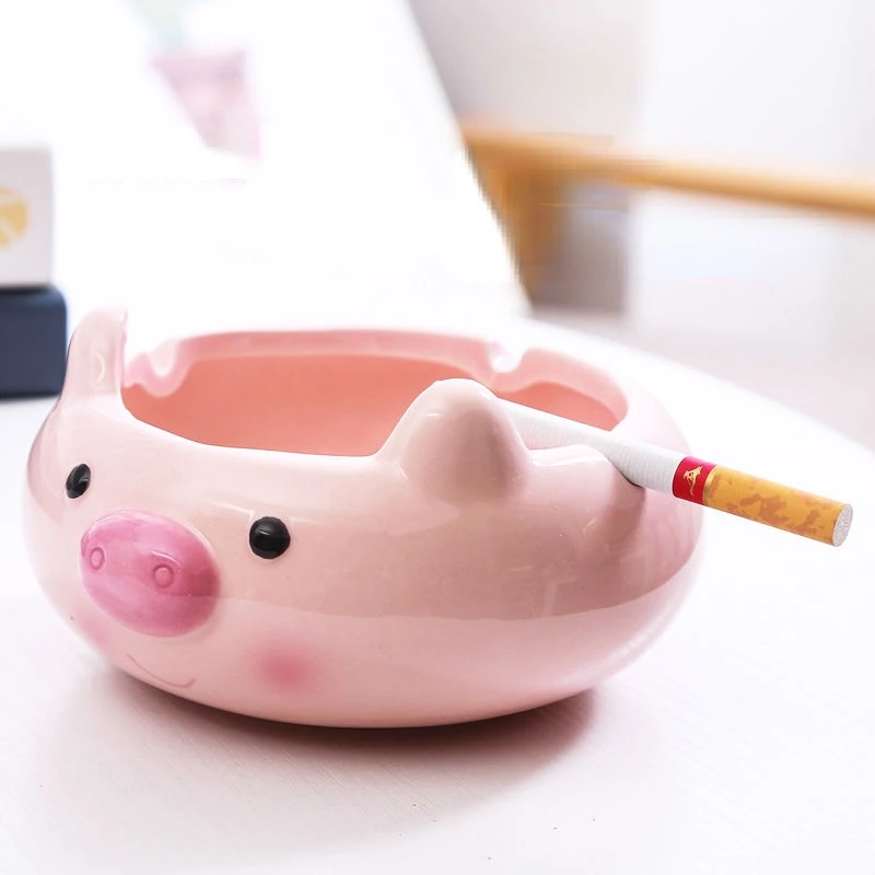 Ashtray ceramic ashtray creative cute personality cartoon small animal home living room bedroom office ashtray