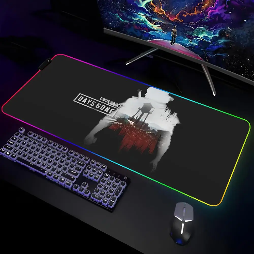 Game D-Days Gone Mouse Pad Gamer RGB Deskmat Keyboard Mat Gaming Laptops LED Mousepad Desk Protector Anime Mause Mats