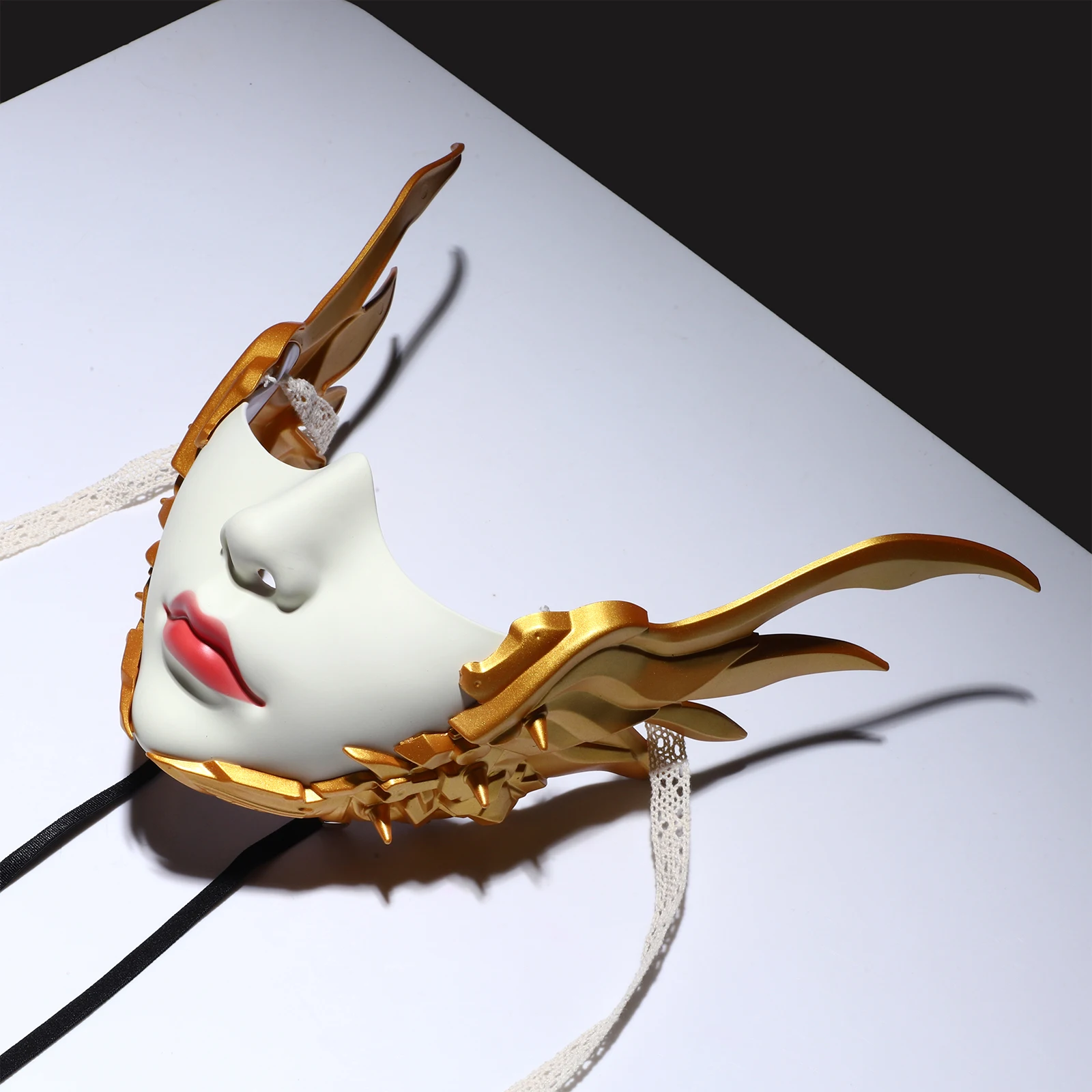 Maska na pół twarzy z skrzydłami maskarady dla kobiet i mężczyzn, cosplay, Halloween, impreza cosplay, rekwizyty fotograficzne, dekoracja kostiumu, osłona na usta