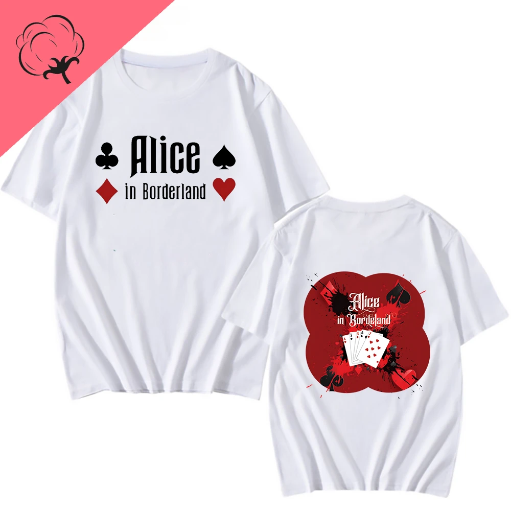 Alice In Borderland Badge Aesthetic T-shirt Harajuku Anime Four Seasons Handsome short-sleeved top for both men and women