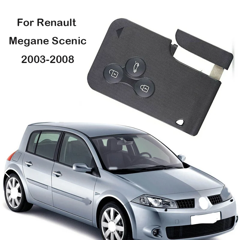 3 Button Car Remote Key Card Shell Case For Renault Megane Scenic 2003 2004 2005 2006 2007 2008 Black Plastic Auto Accessories