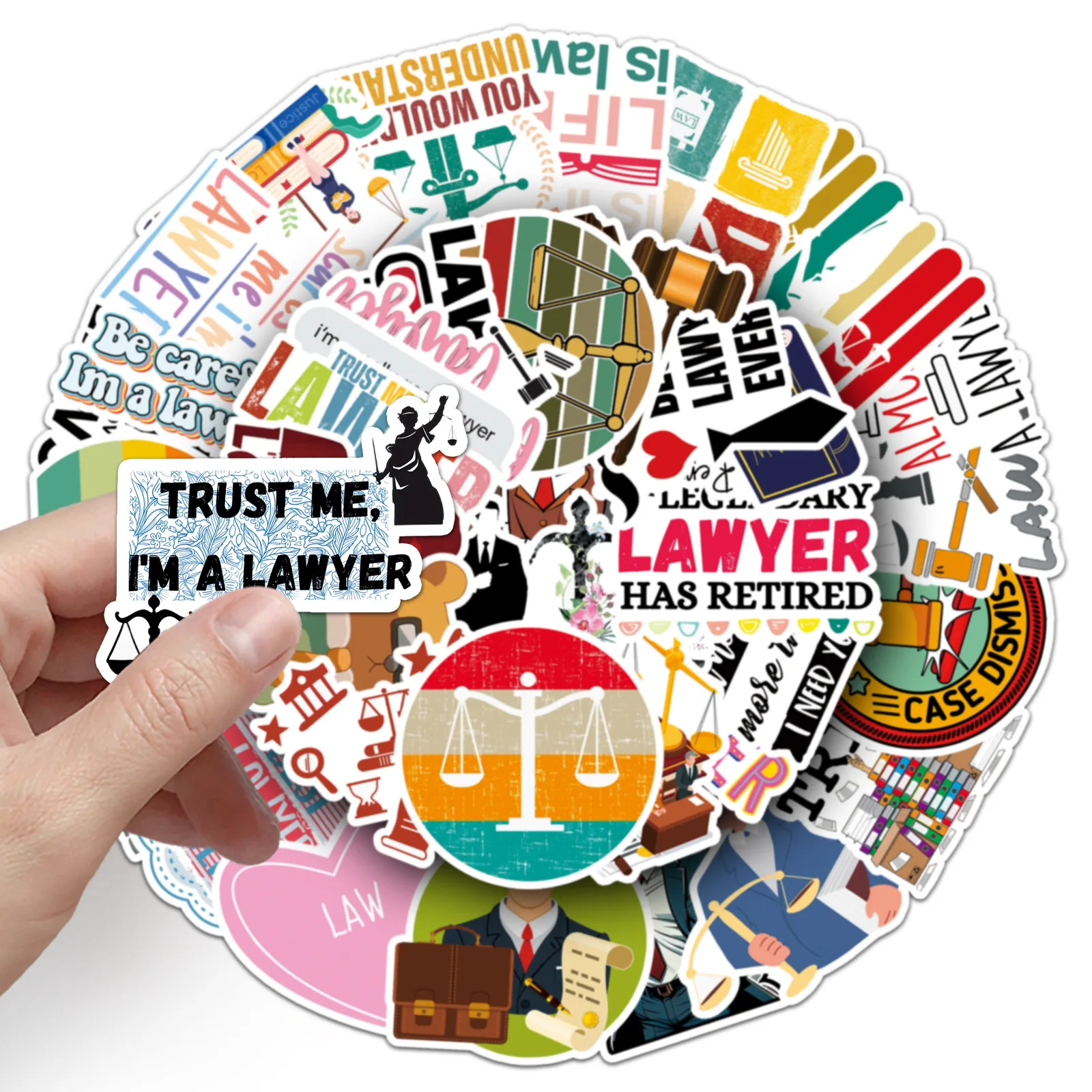 10/30/50PCS Professional Lawyer Cartoon Stickers Court Fairness and Justice Graffiti Sticker DIY  Luggage Laptop Phone Car Bike