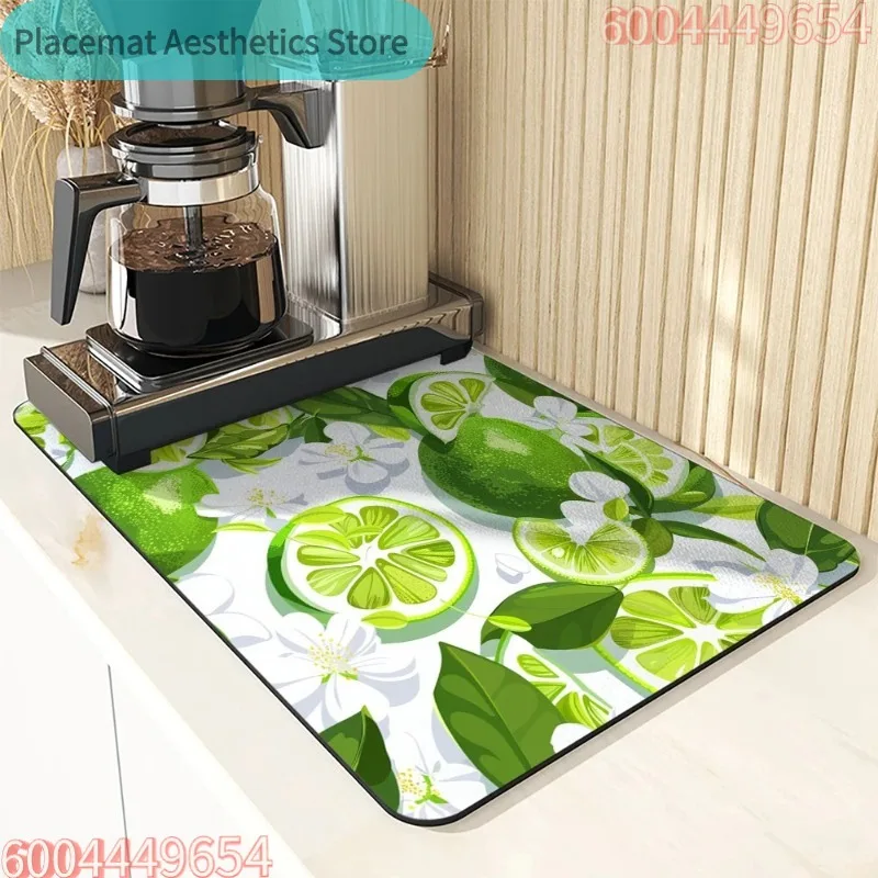 Superabsorbierende Küchenablaufmatte Schnelltrocknende Rutschfeste Trockenmatte für Kaffee Geschirr Badezimmer Waschbecken Arbeitsplatte Wärmeisolierung Dekoration