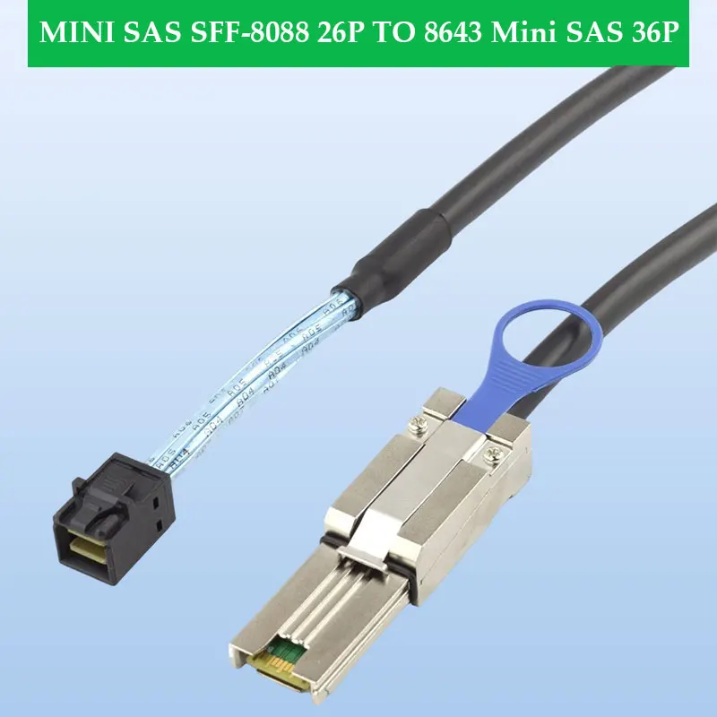 ADT-Link MINI SAS SFF-8088 26P TO 8643 Mini SAS 36P HD Server Extension Cable Length Optional 0.5M 1M 2M 3M