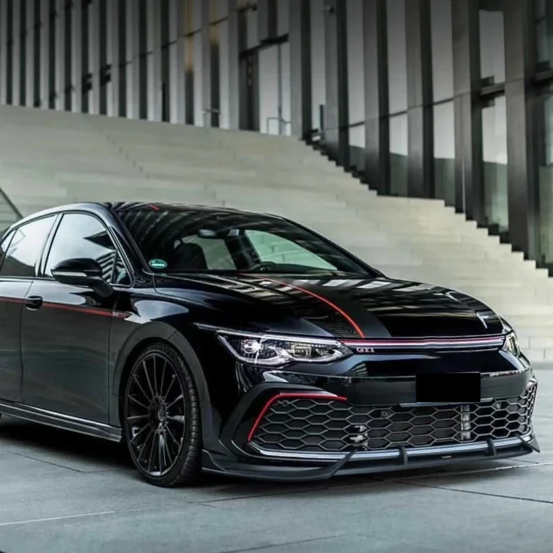 Without Punching Car Modification ABS Front Skirt Spoiler Exterior Parts Body Kits for Volkswagen Golf 8 MK8 GTI Rline 2021 2022