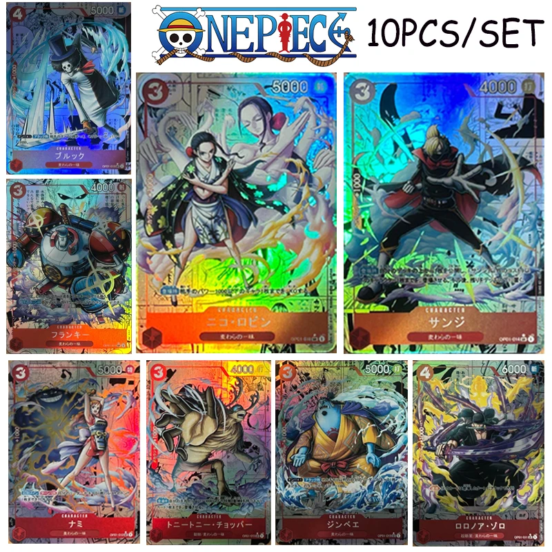 One Piece card DIY 10PCS/1SET Nami Luffy Shanks Flash Boys anime collectible cards Christmas birthday presents Zoro