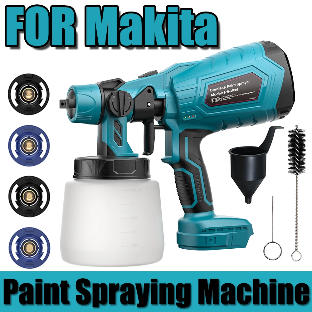 New Pattern Paint Sprayer For Makita Original 20V Battery Cordless HVLP Paint Sprayers For Fence Furniture Cabinets Walls Tools