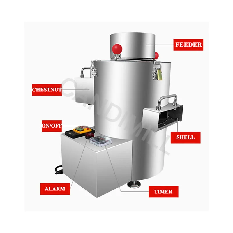 آلة قشر الكستناء الكهربائية التجارية التلقائي إزالة الجلد الكستناء المنزلية الصغيرة استخدام الكستناء المقشر تقشير