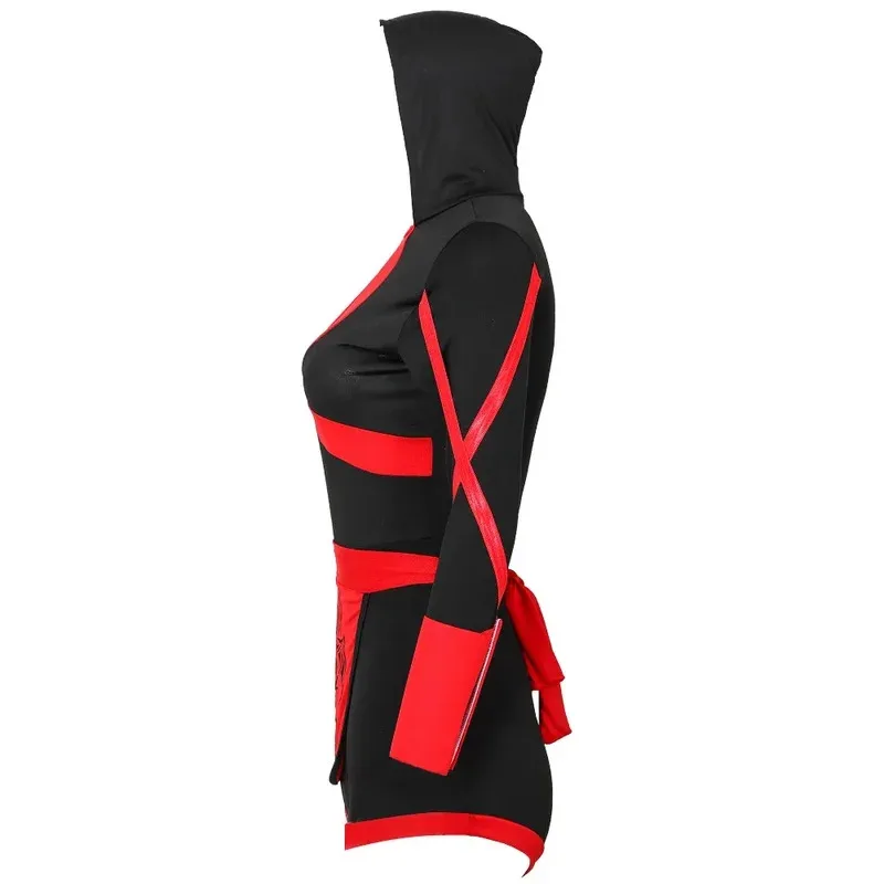 Anime dragão samurai macacão feminino cosplay traje sexy ninja vermelho azul uniforme feminino adulto halloween 8;c'4, t;6.j'2;