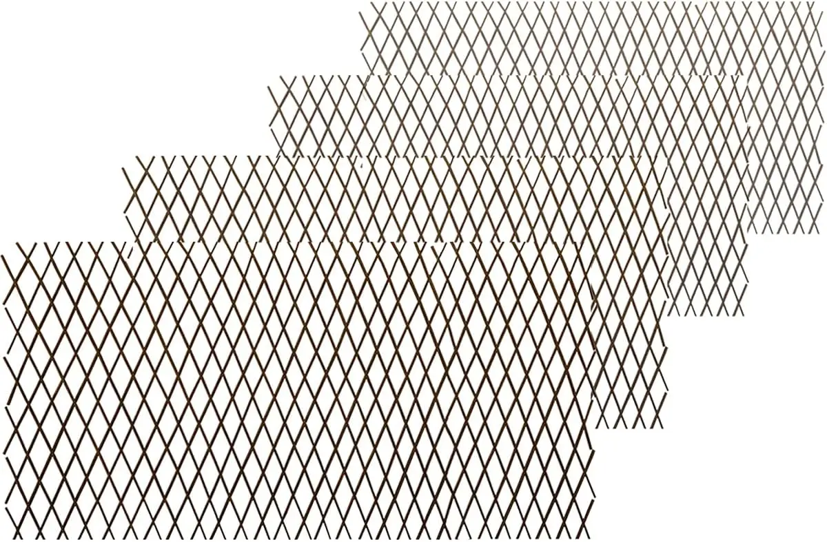 

Expandable Willow Trellis for Climbing Plants, Outdoor Garden Fence Panel Set of 4