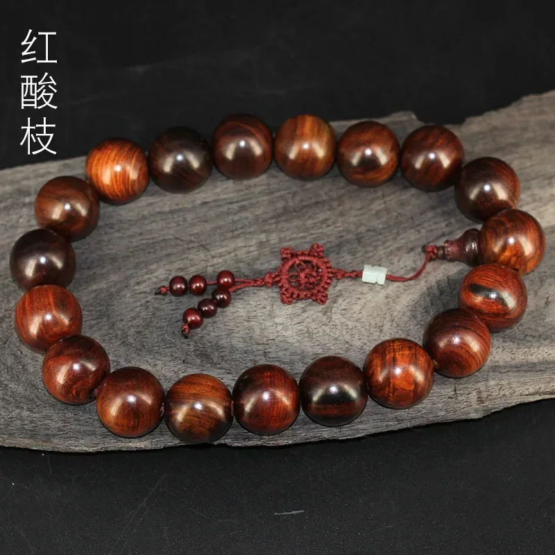 Laos red acid branch Buddhist beads car hanging hand-held rosary wood hanging ornaments play mahogany car accessories