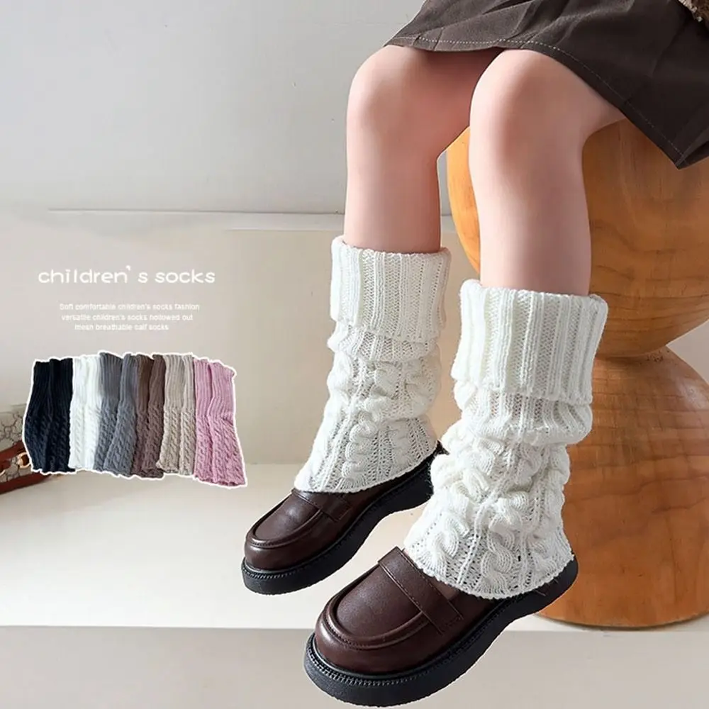 

Kawaii Japanese Style Children's Twist Leg Warmers JK Harajuku Leg Socks Pile Socks Woolen Knitted Leg Cover Autumn/Winter