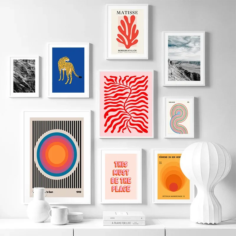 1 قطعة فرملس ماتيس مجردة قماش اللوحة ليوبارد اللون كتلة الجمالية ملصق جدار الفن الحيوان نمط غرفة نوم الديكور