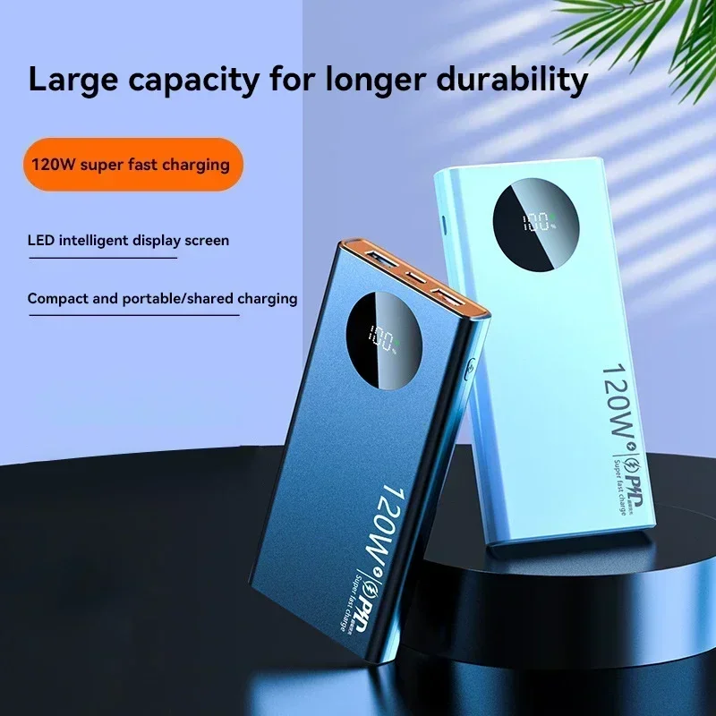 120W 50000mAh Power Bank High Capacity Fast Charging Powerbank Portable Capacity External Battery Charger For All Phones Xiaomi