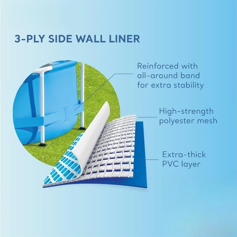 28200EH 10 أقدام × 30 بوصة 4 أشخاص إطار معدني خارجي فوق حمام سباحة مستدير فوق الأرض مع إعداد سهل (المضخة لا تتضمن