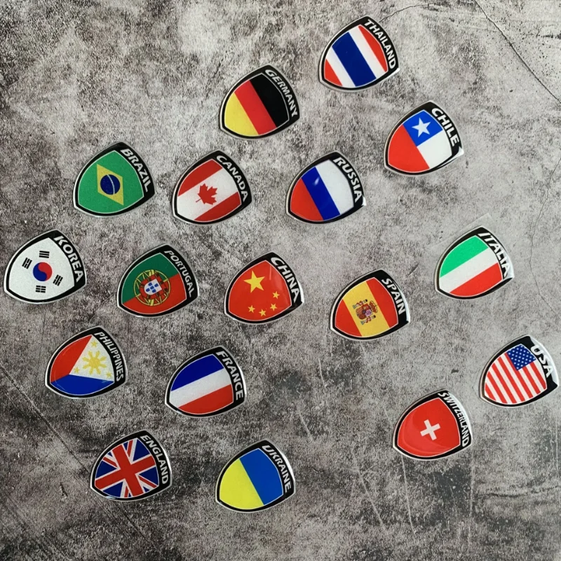 3D Reflective National Flag Sticker Motorcycle Parts Car Decal Korea France Russia Spain Brazil Chile ukraine British Italy USA - Image 3
